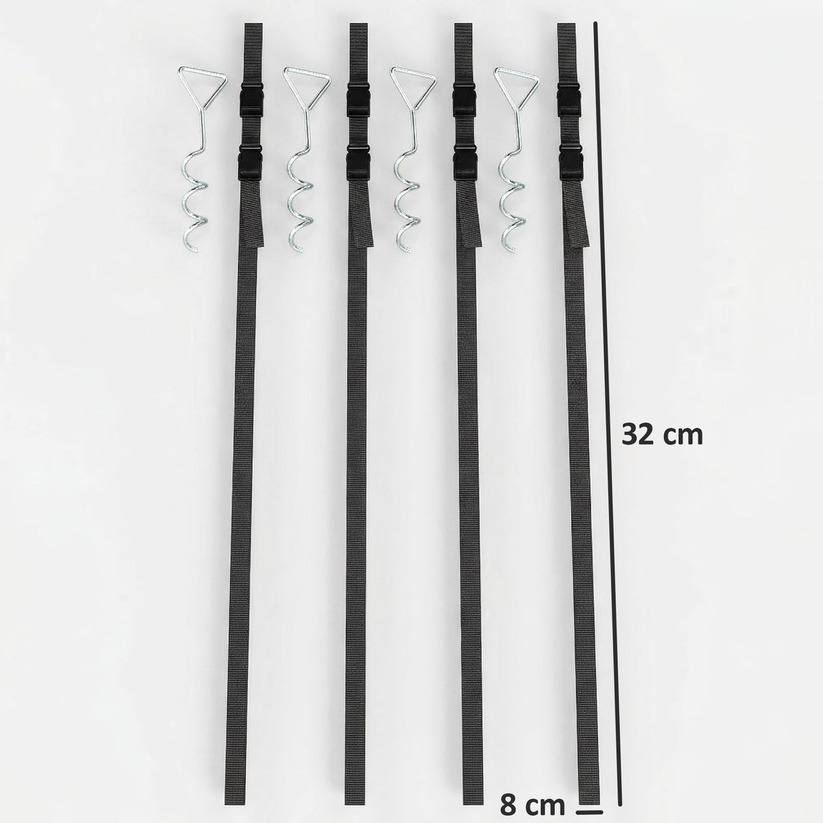 Trampoline Anchor Set, 4 Spiral Stakes, Adjustable Straps