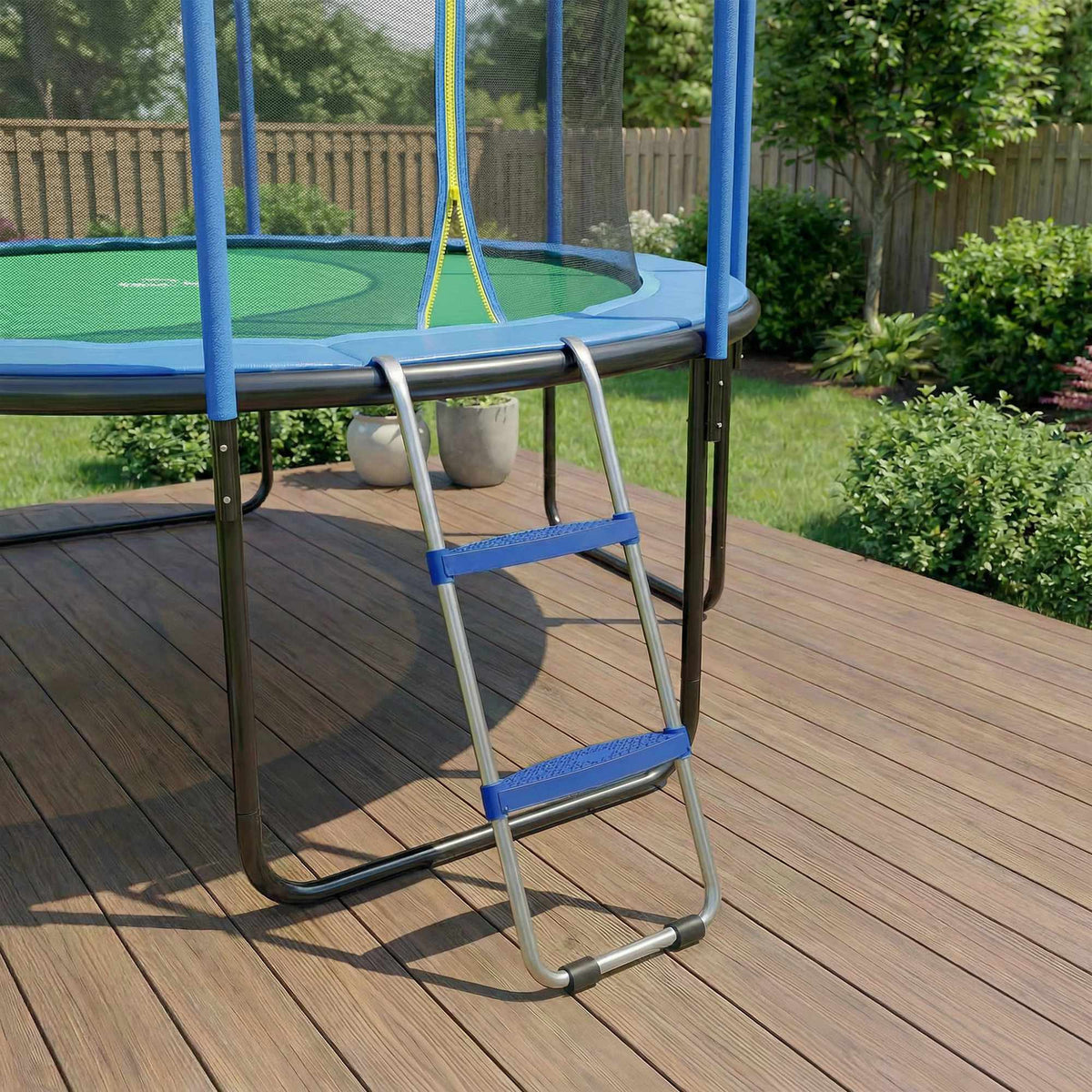 Trampoline Ladder 2 Steps, 150 kg Capacity, Blue