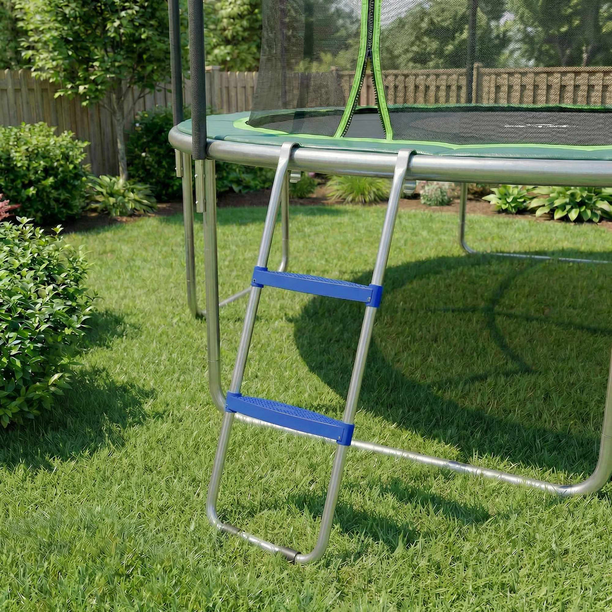 Trampoline Ladder 2 Steps, 150 kg Capacity, Blue