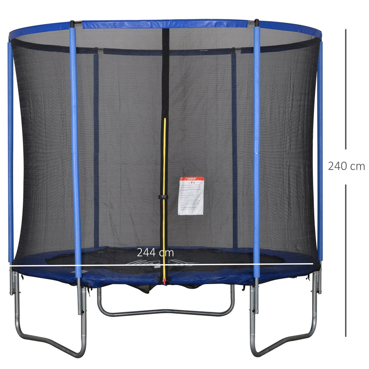 Trampoline With Safety Net Garden Trampoline For Indoor And Outdoor Use For Children And Adults Steel Up To 113.6 Kg Ø244 X 240H Cm