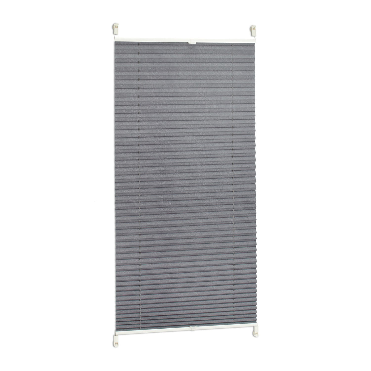 Translucent Grey Pleated Blinds – No Drill, Polyester