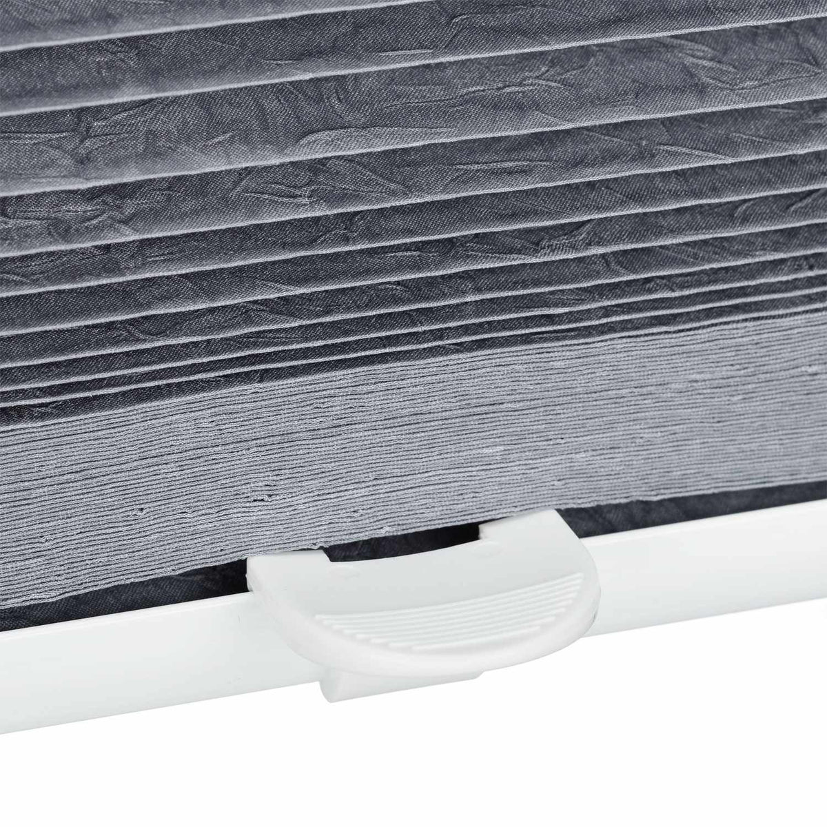 Translucent Grey Pleated Blinds – No Drill, Polyester
