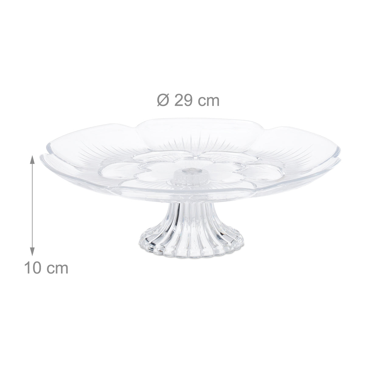 Transparent Cake Stand with Floral Design