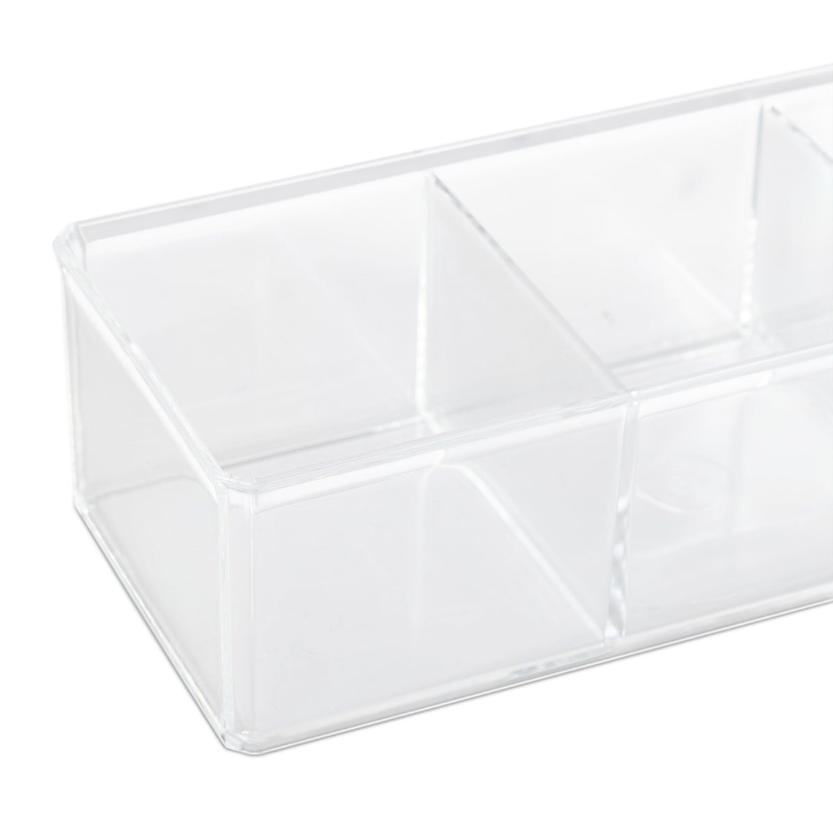 Transparent tea box with 3 compartments
