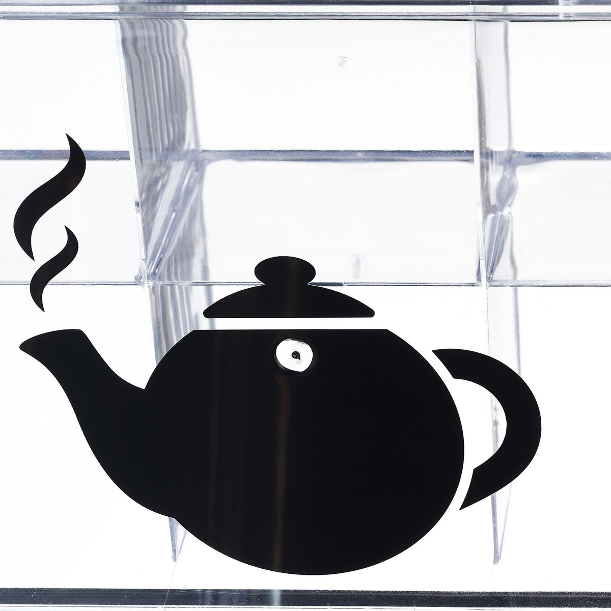 Transparent tea box with 6 compartments