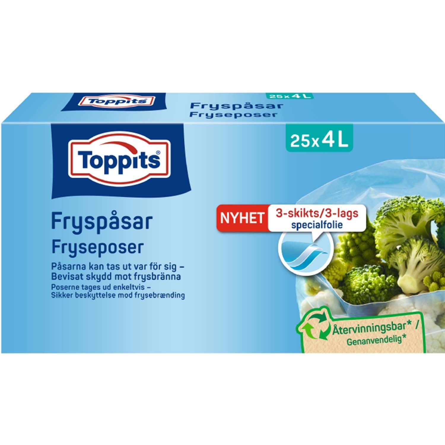 Trash Bags 4L, 25 Pack (10 per Roll)