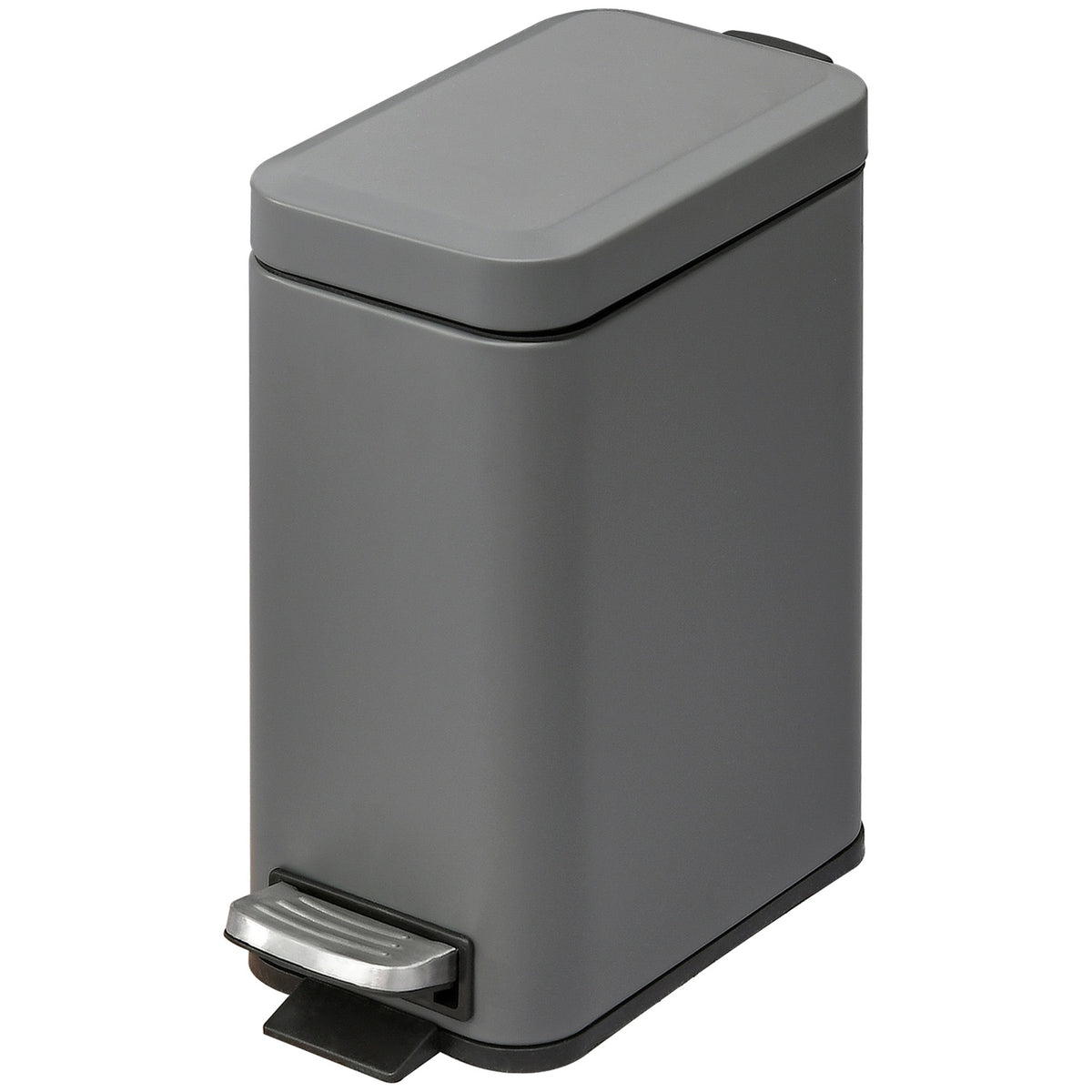 Trash Can 5L Pedal Bin With Lid And Foot Pedal, Inner Bin, Metal, Gray, 29.2X14X32 Cm, For Living Room, Office