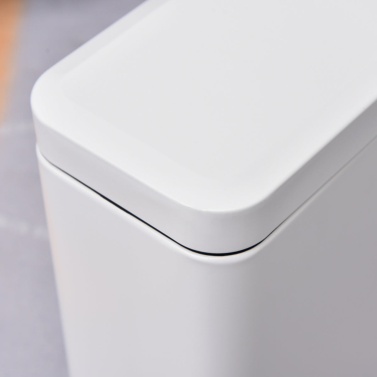 Trash Can 5L Pedal Bin With Lid And Foot Pedal, Inner Bin, Metal, White, 29.2X14X32 Cm, For Living Room, Office