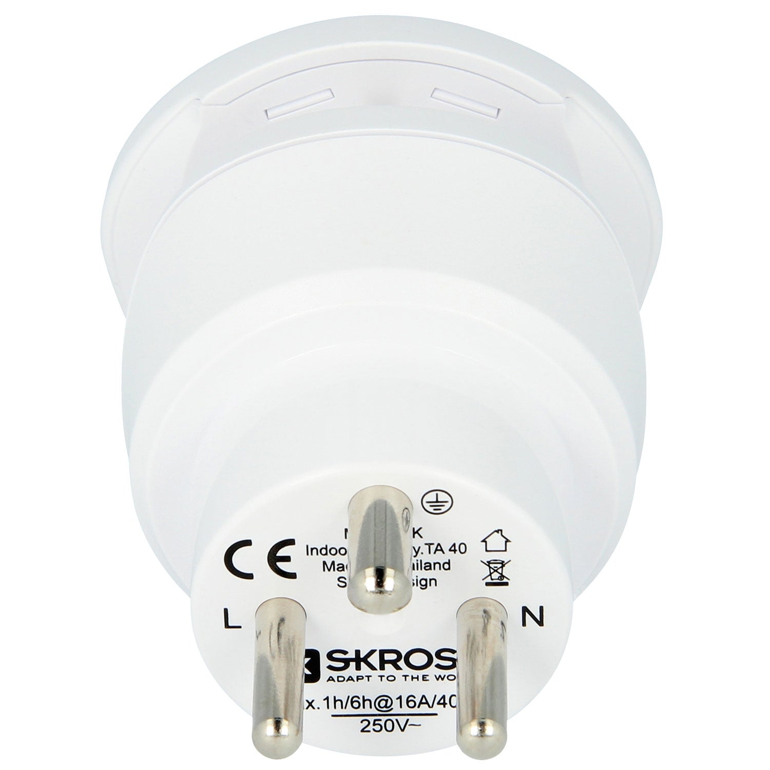 Travel adapter Combo World to Denmark + Europe Grounded