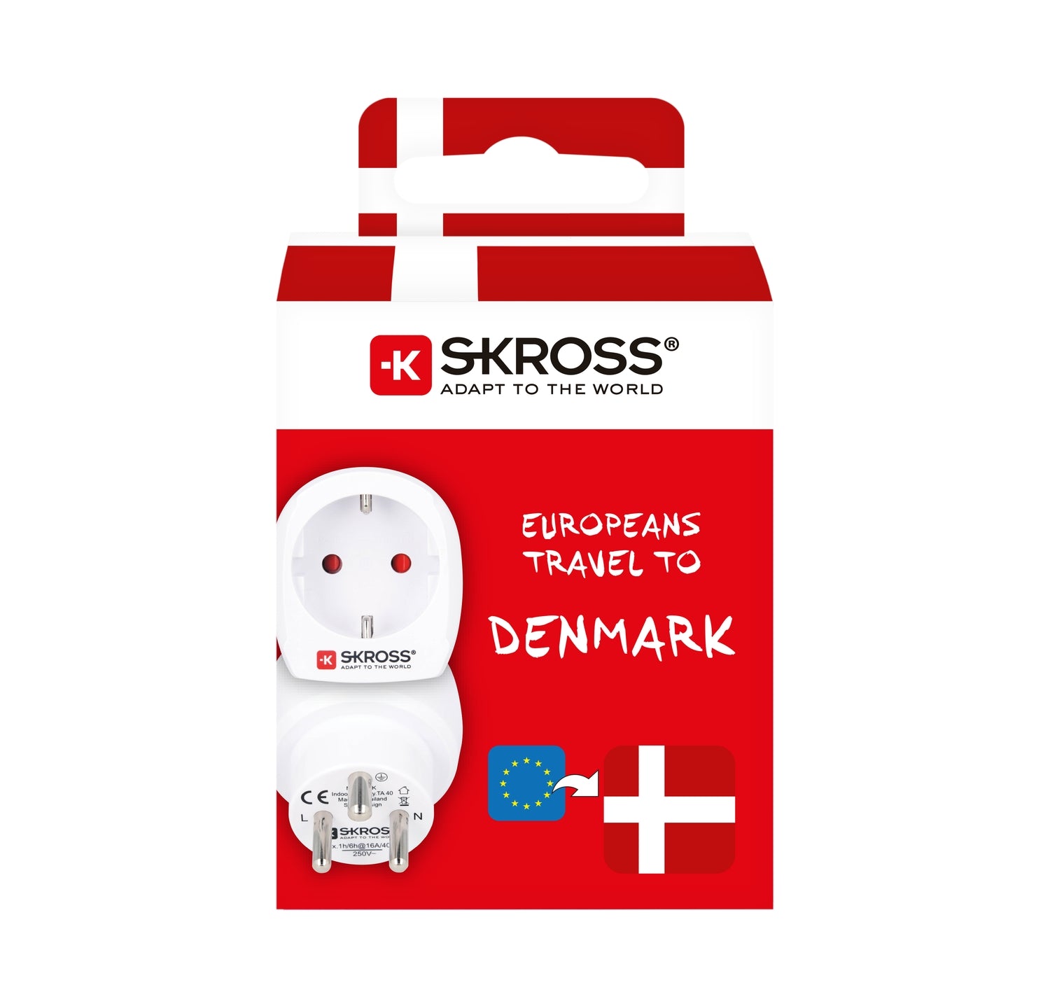 Travel adapter Europe to Denmark Grounded