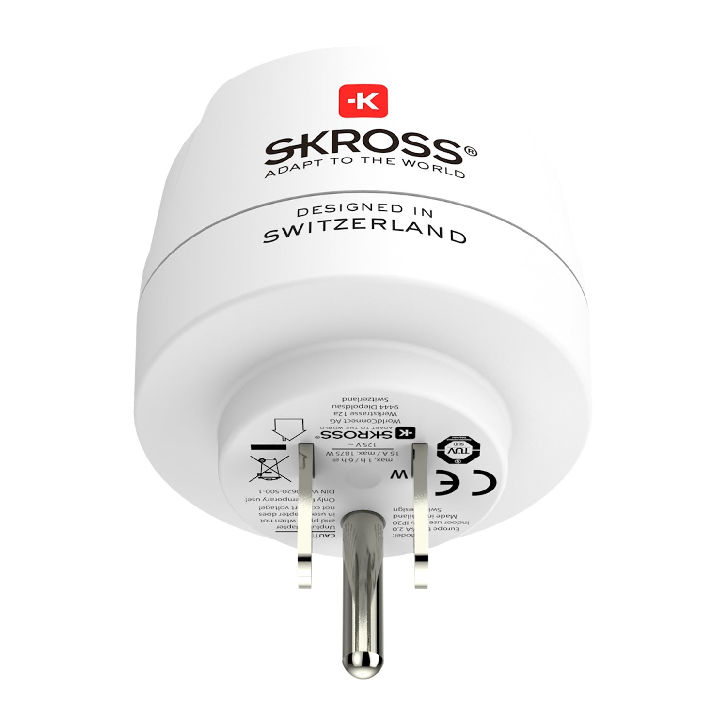 Travel adapter Europe to the USA, etc. Grounded