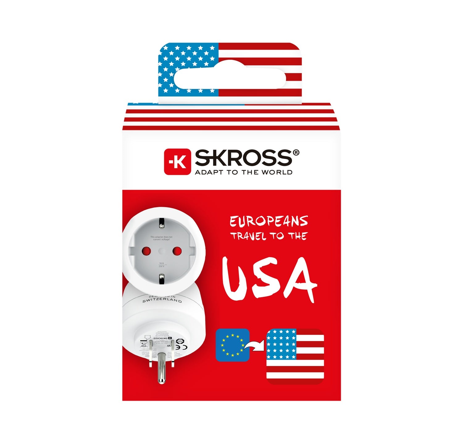 Travel adapter Europe to the USA, etc. Grounded