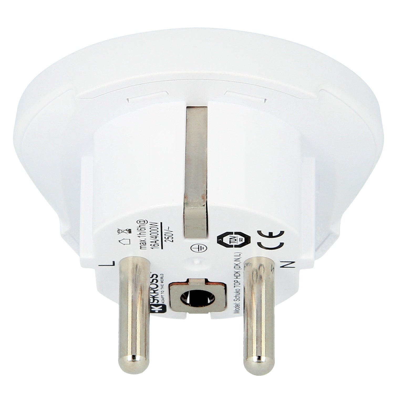 Travel adapter India/Israel/Denmark to Europe Grounded