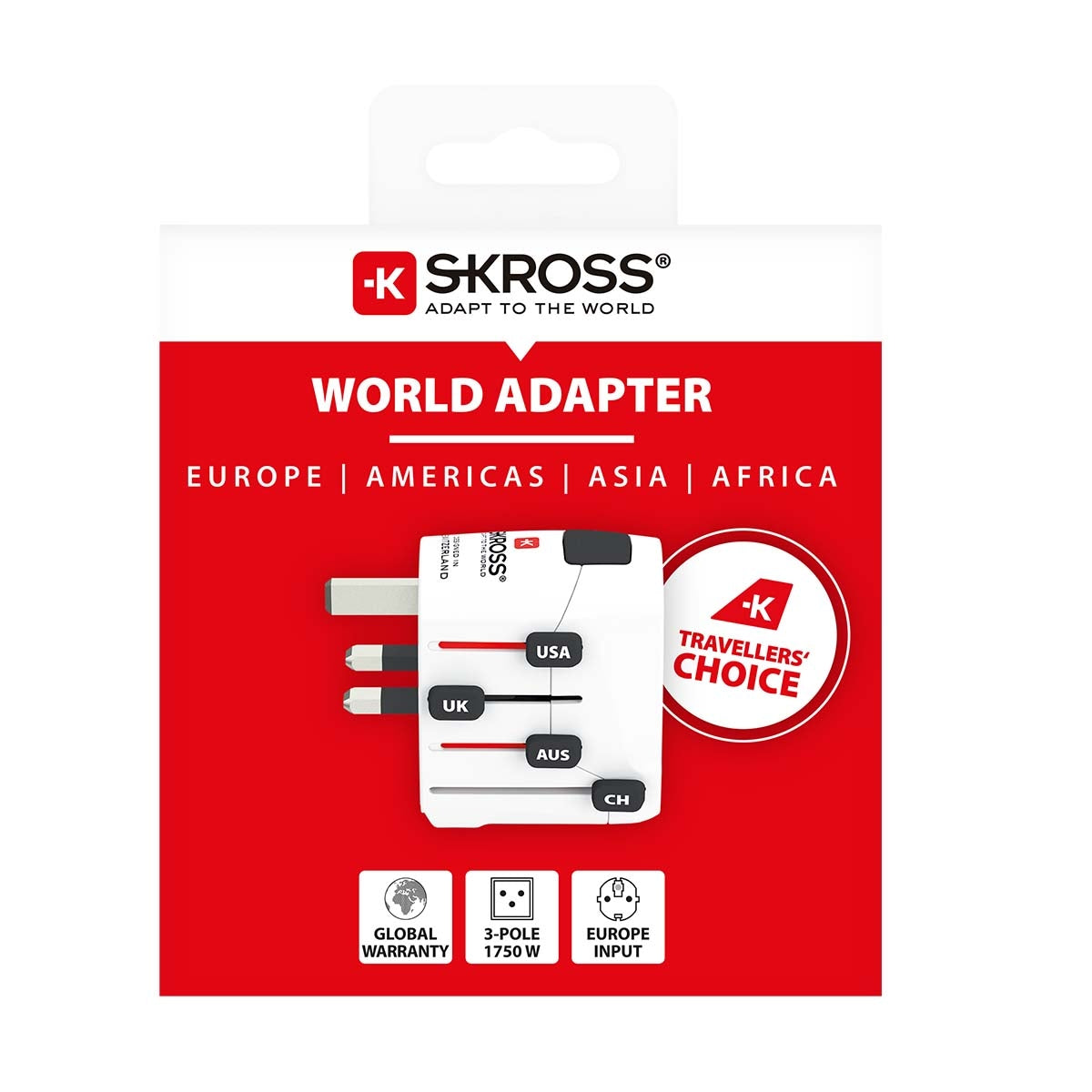 Travel adapter World PRO Grounded