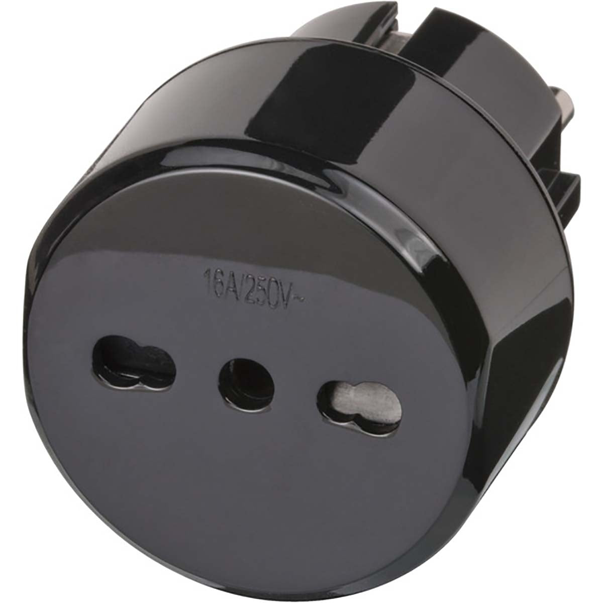Travel plug / travel adapter (travel plug adapter for: Euro plug and Italy plug) black