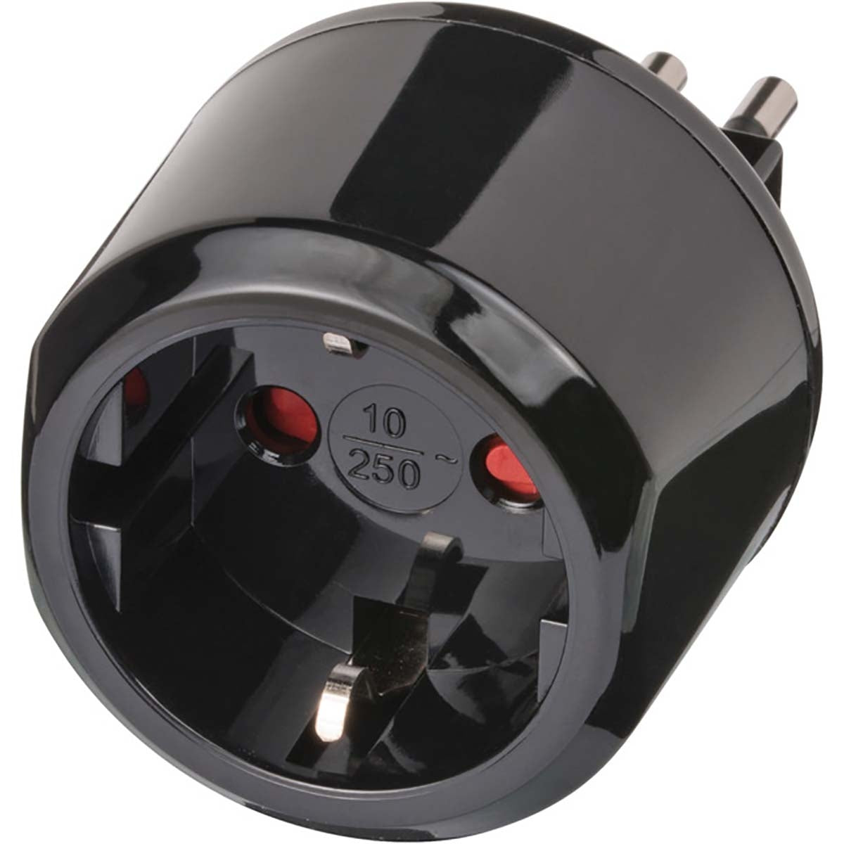 Travel plug / travel adapter (travel plug adapter for: Italy plug and Euro plug) black