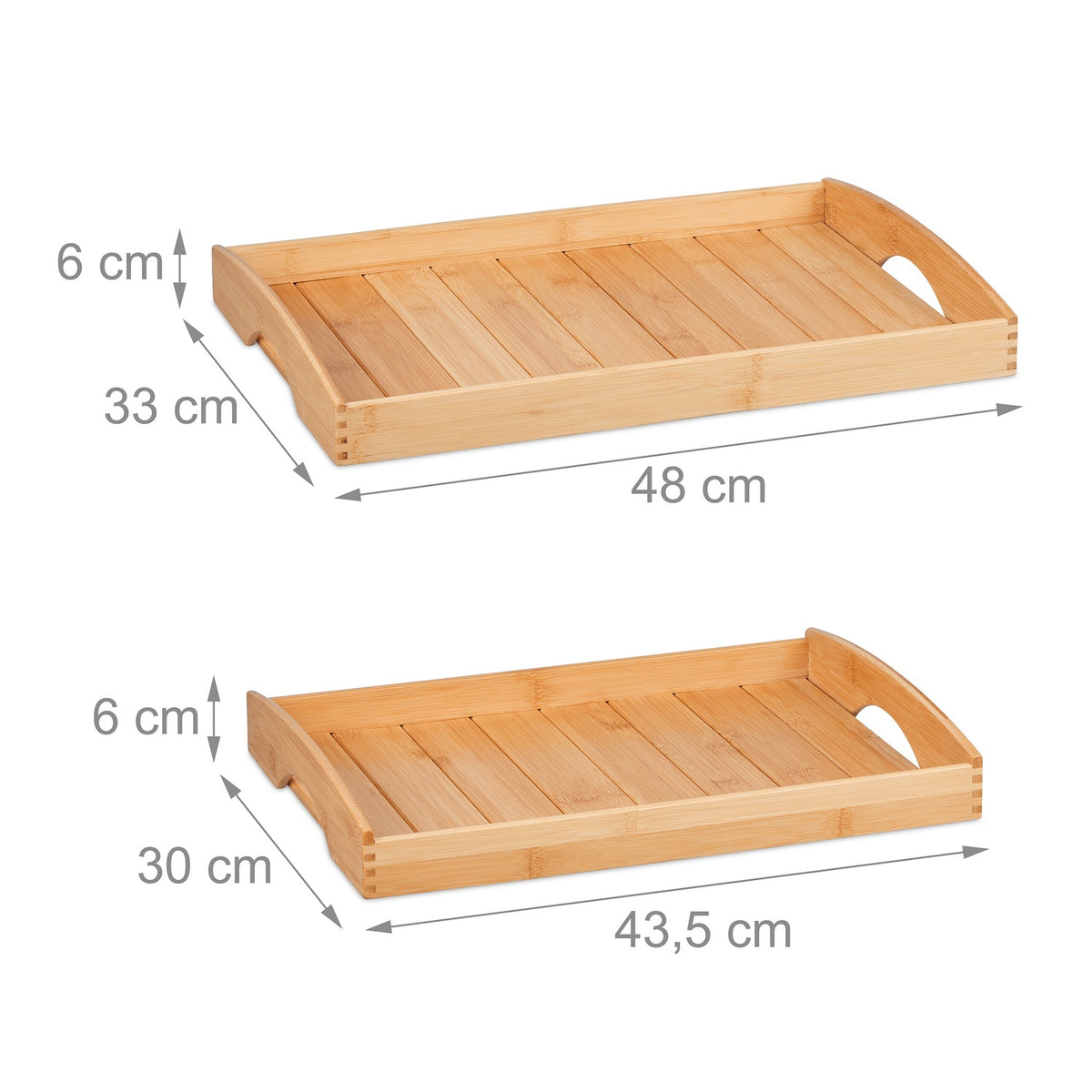 Trays in bamboo - set of 2