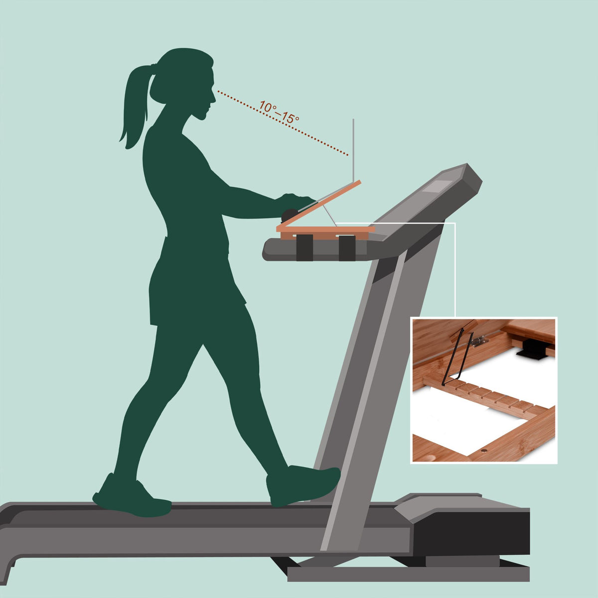 Treadmill Laptop Desk – Ergonomic Bamboo Workstation