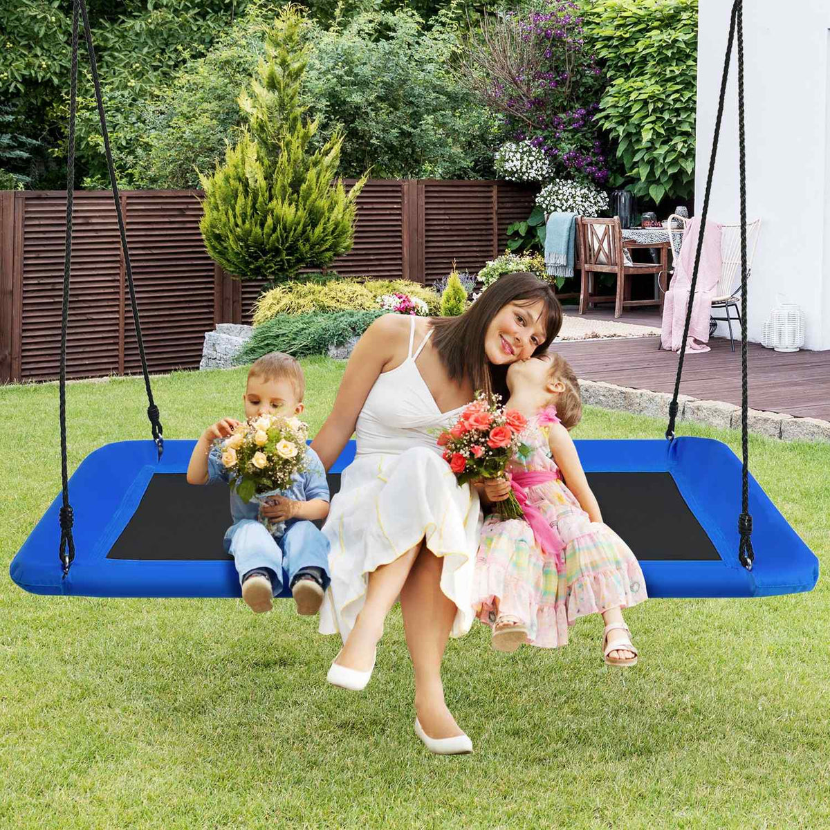 Tree Swing Swing for Children Indoor & Outdoor Tree Swing with Adjustable Ropes Blue