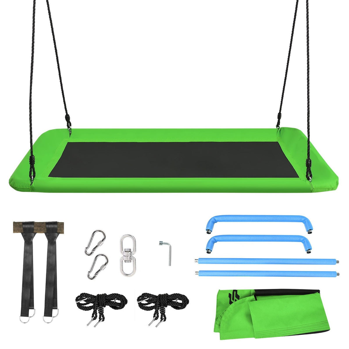 Tree swing nest swing 100-180cm adjustable rope indoor & outdoor tree swing swing green
