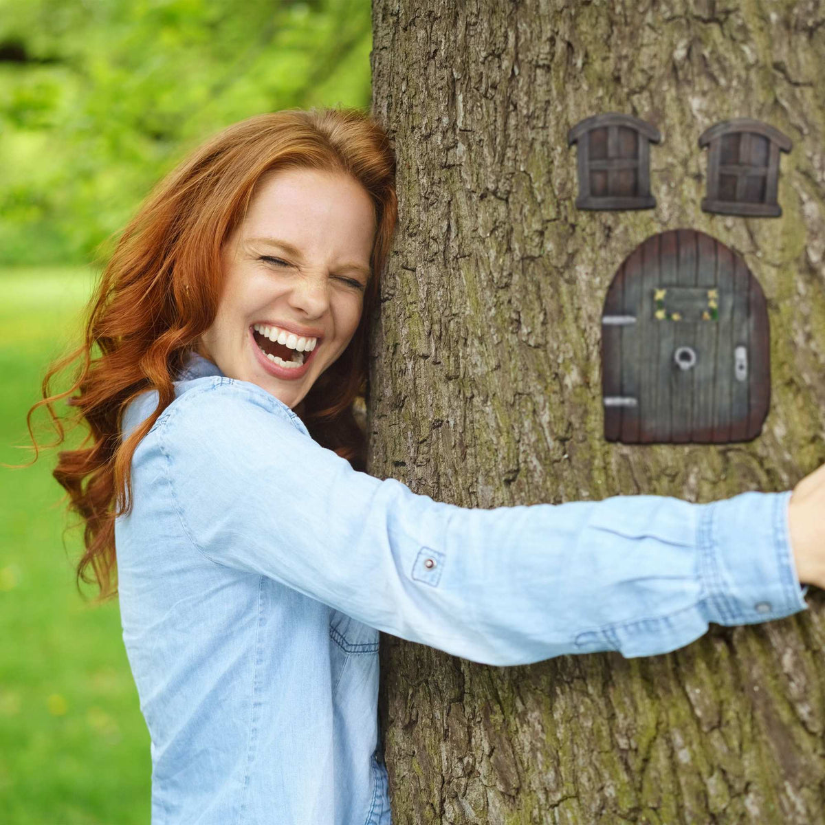 Trees with fairy doors