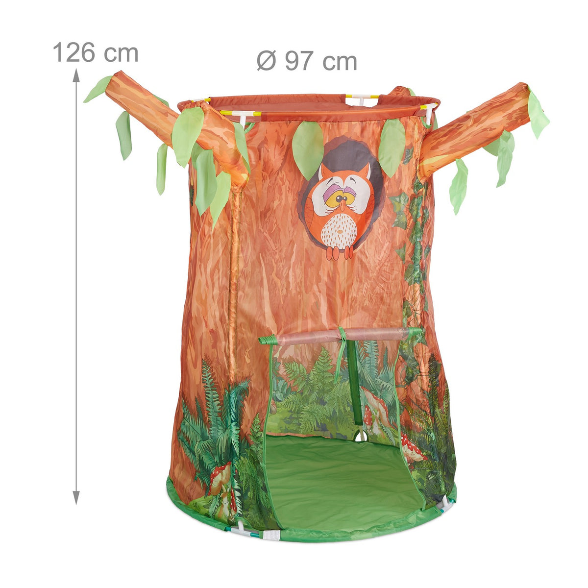 Tree trunk play tent