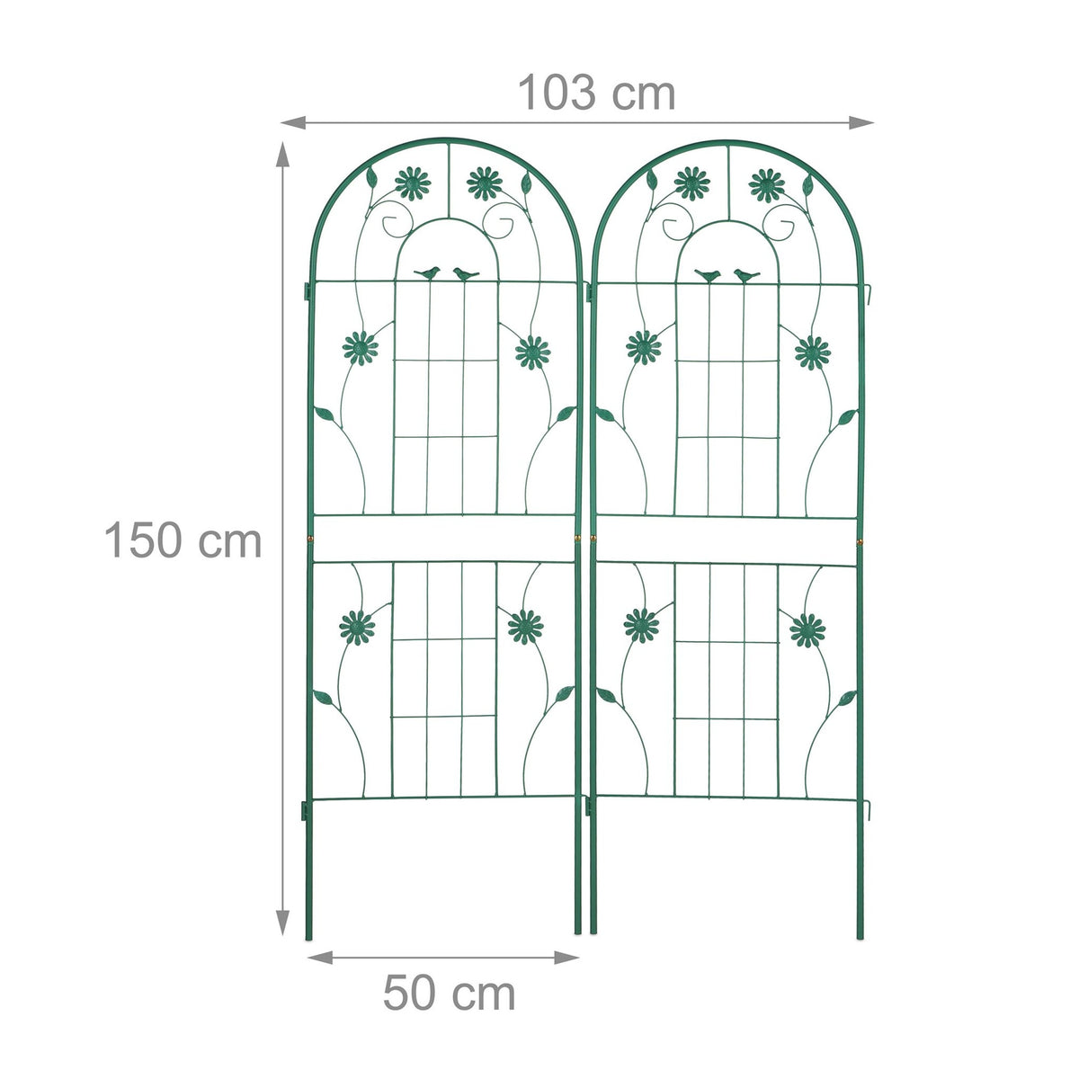 Trellis 150 cm set of 2 green