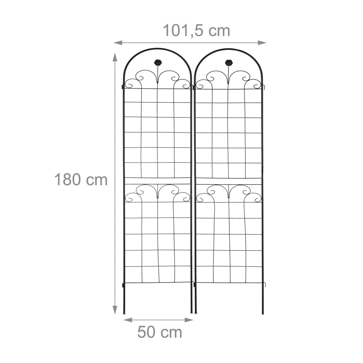 Trellis 180 cm set of 2 black
