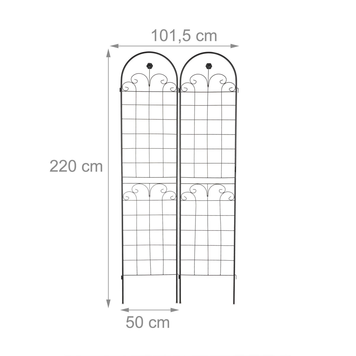 Trellis 220 cm set of 2 black