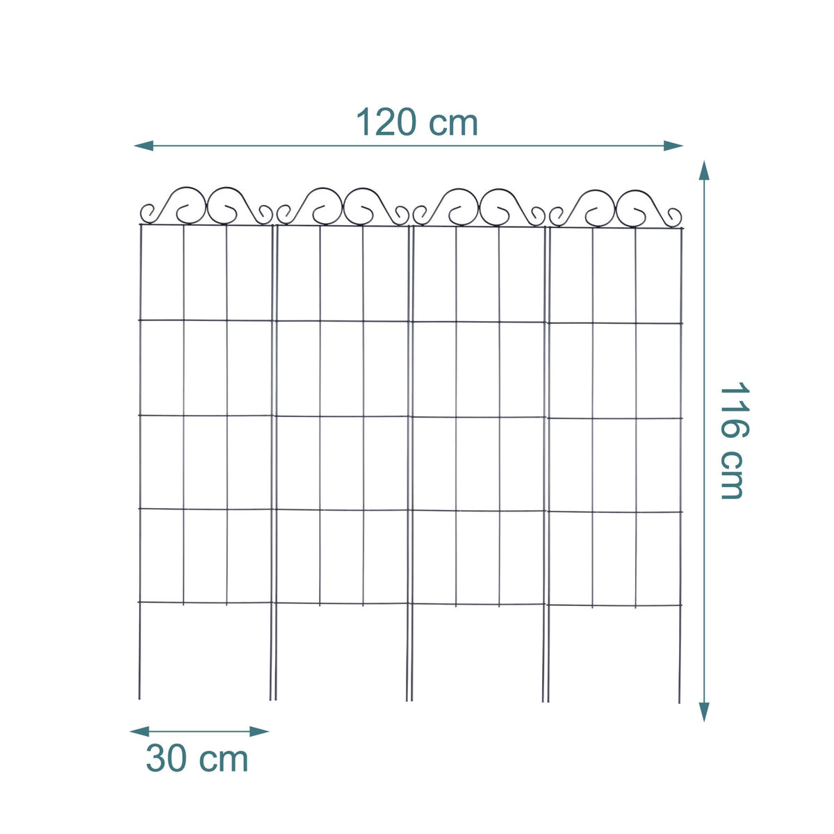 Trellis Set of 4 for Climbing Plants, Metal Support