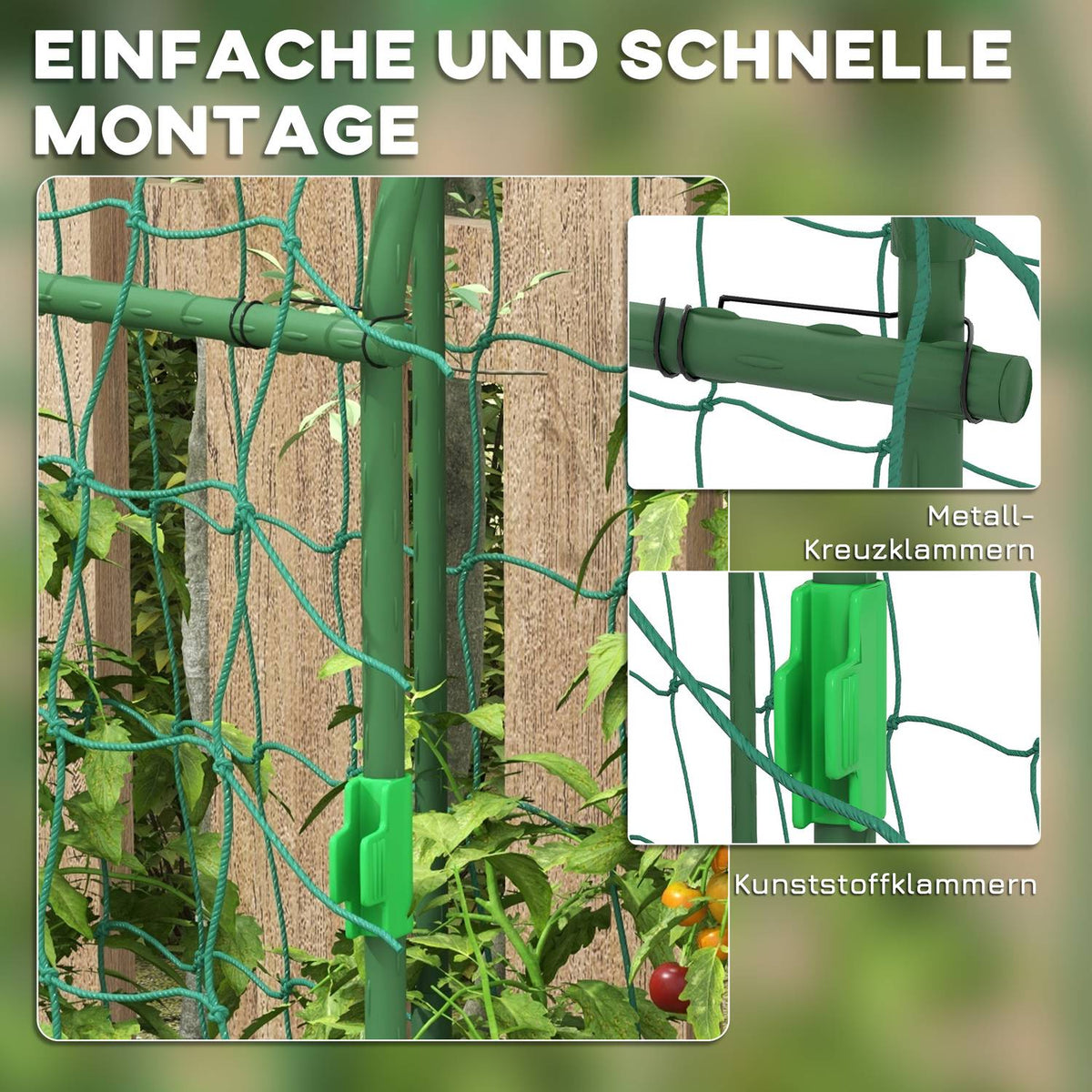 Trellis for climbing plants, adjustable trellis, plant trellis with net, plant frame, steel, green, 43 x 182 x 183 cm for garden, balcony