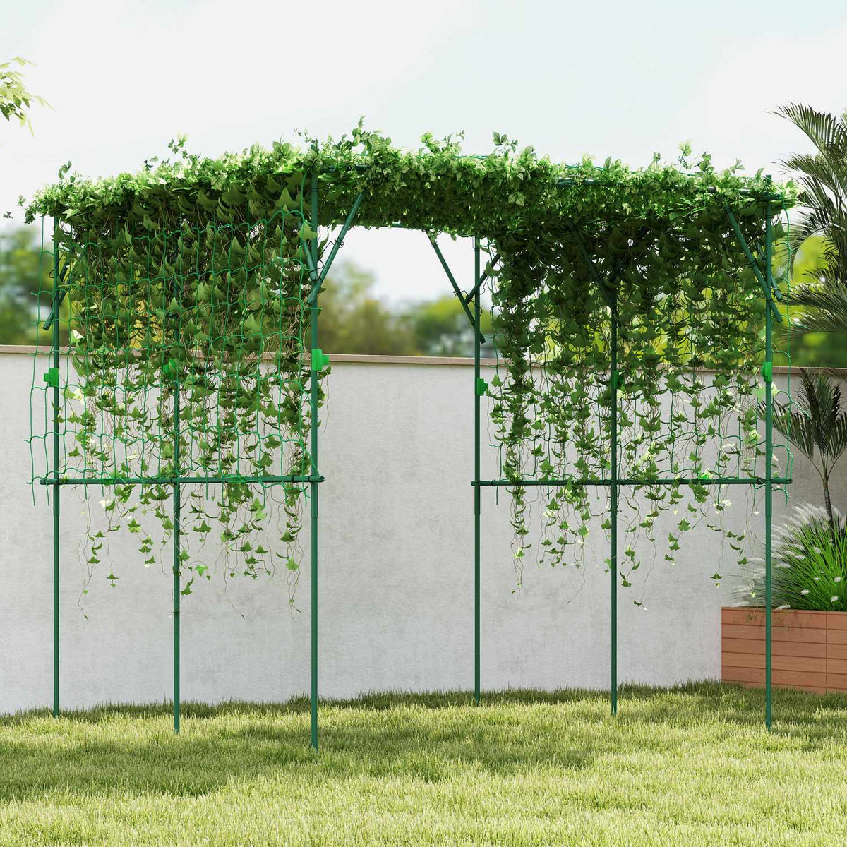 Trellis made of stainless steel trellis with triangular support design 223x223x223 cm rose arch for climbing plants garden trellis for houseplants plant trellis for vegetables flowers green