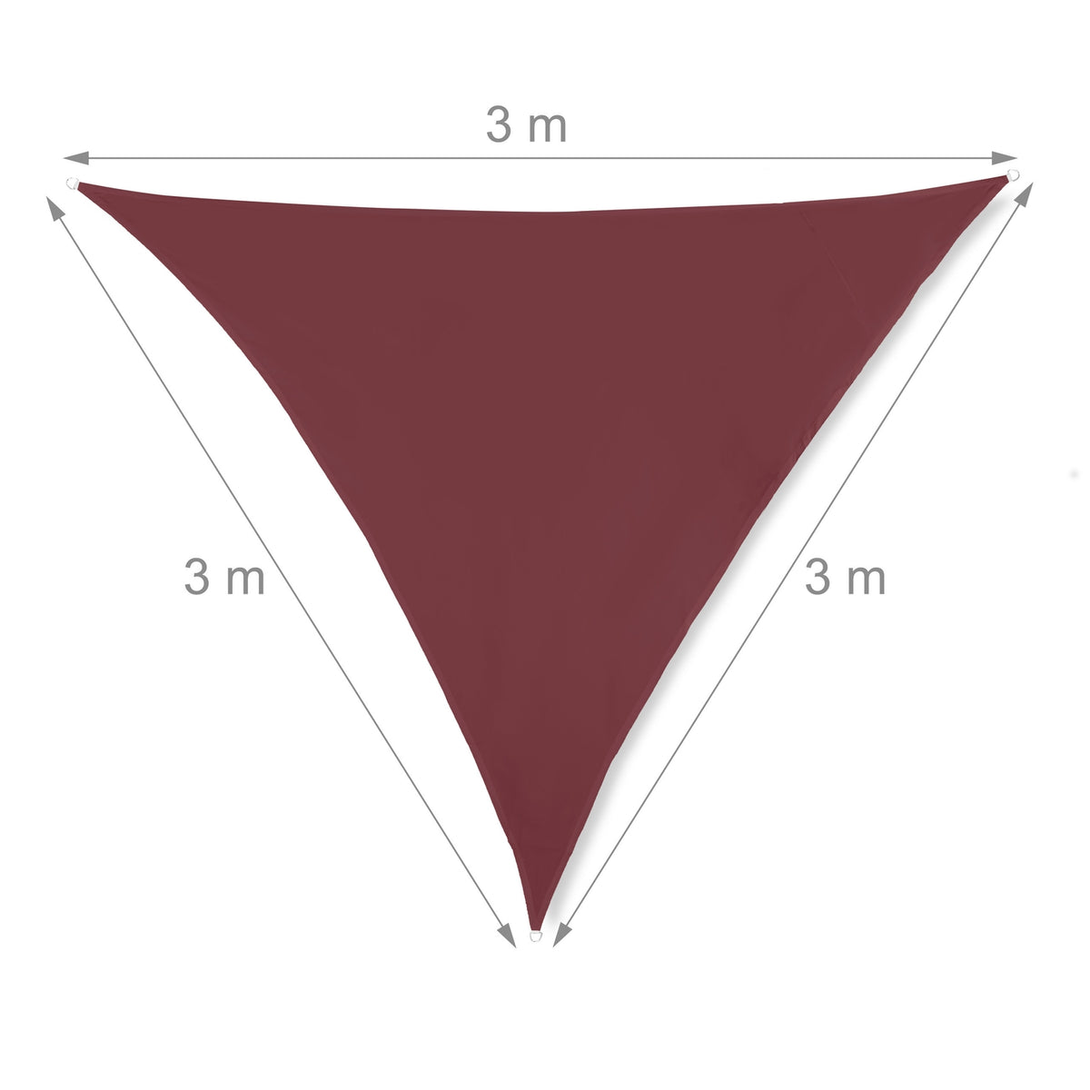 Triangular red-brown sun sail