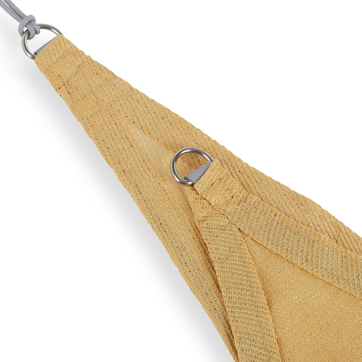 Triangular sand-colored polyethylene sun sail