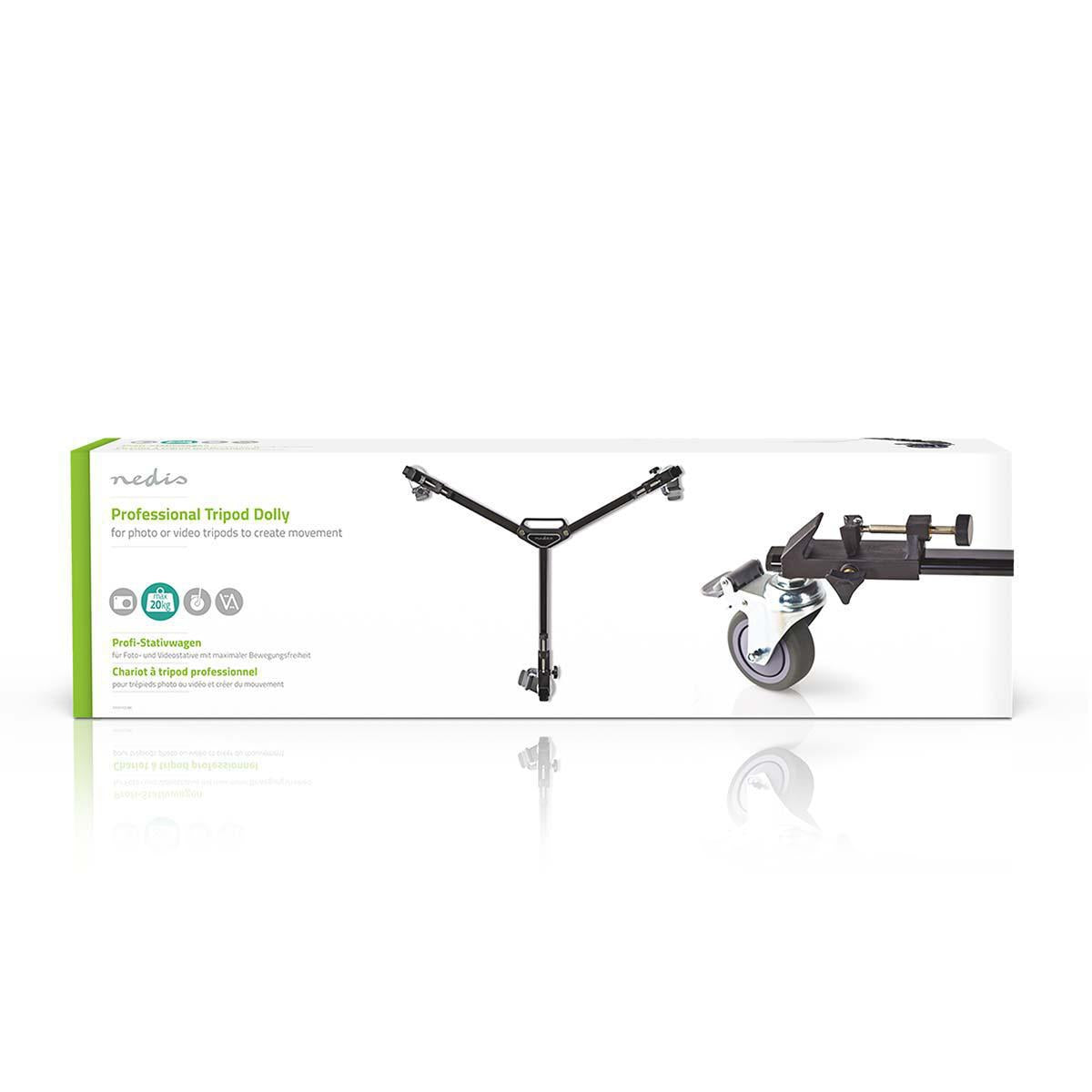 Tripod Dolly | Maximum load capacity: 20.0 kg | Tripod diameter range: 29.0 mm | Suitcase included | Leg Lock | Aluminum | Black