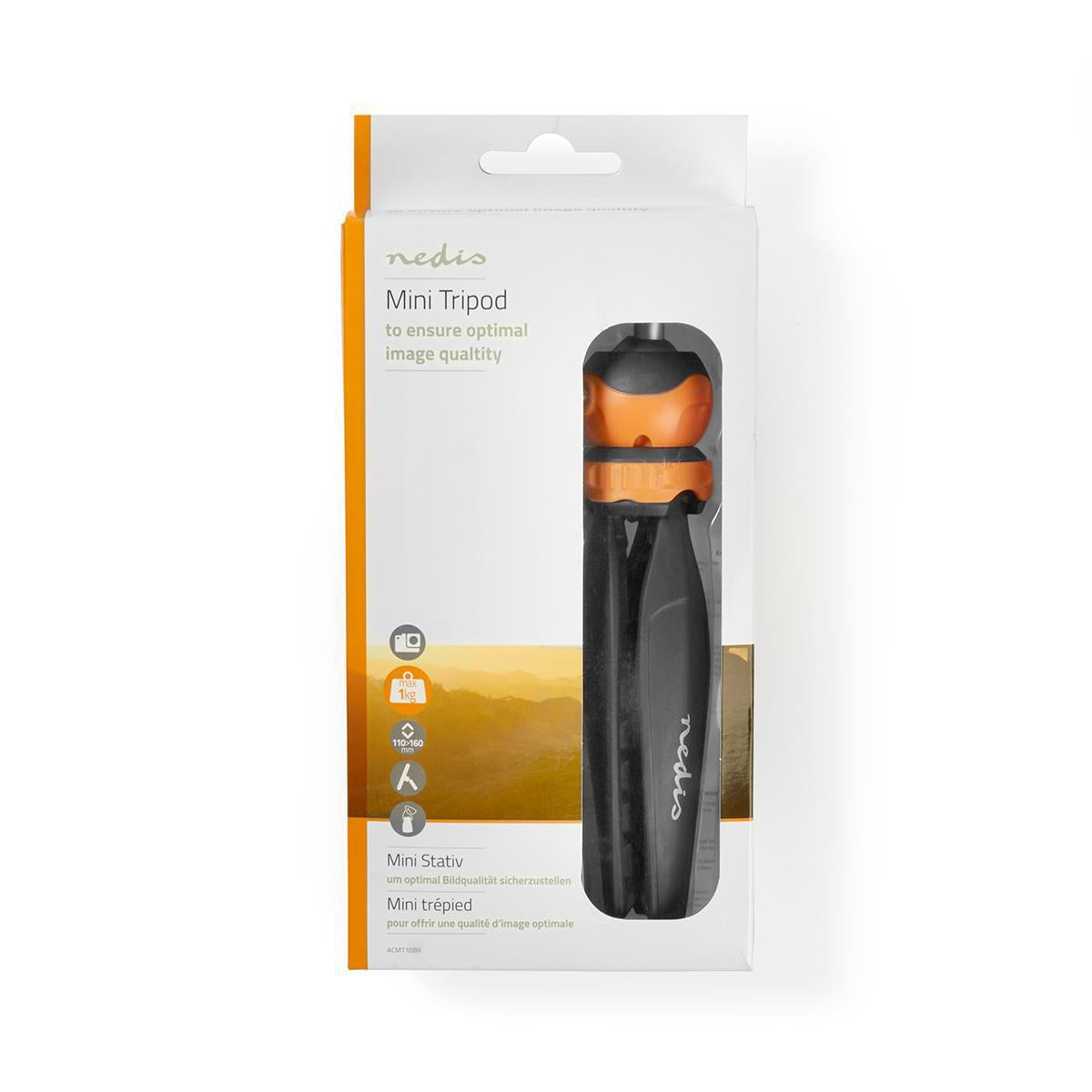 Tripod | Maximum load capacity: 1.5 kg | Minimum working height: 11.0 cm | Maximum working height: 16.0 cm | 1 Segment | Fixed | Suitcase included | ABS / Nylon | Orange / Black