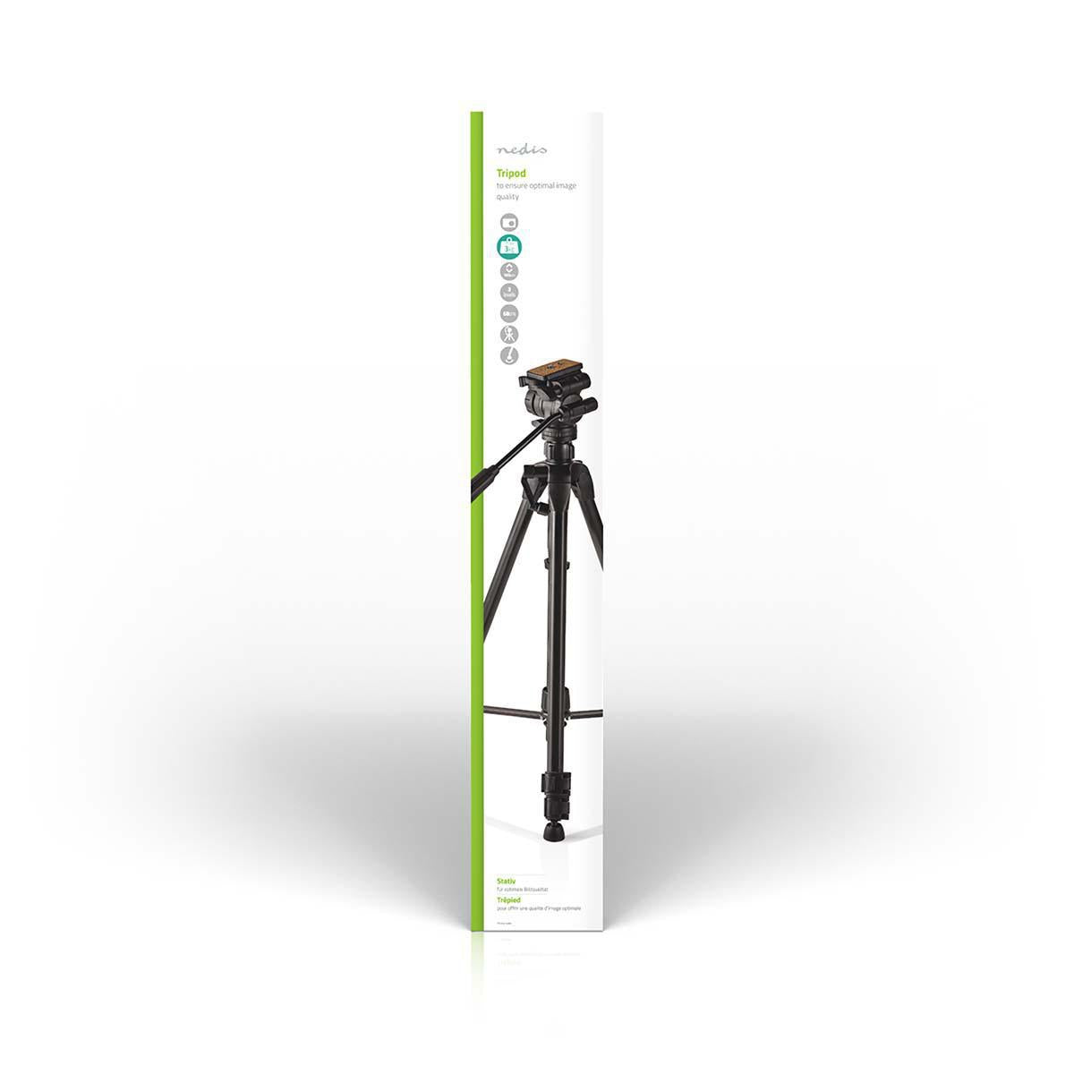 Tripod | Maximum load capacity: 3.0 kg | Minimum working height: 60.0 cm | Maximum working height: 165.0 cm | 3 Segment | Pan & Tilt | Suitcase included | Self-adjusting feet | ABS / Aluminum | Black