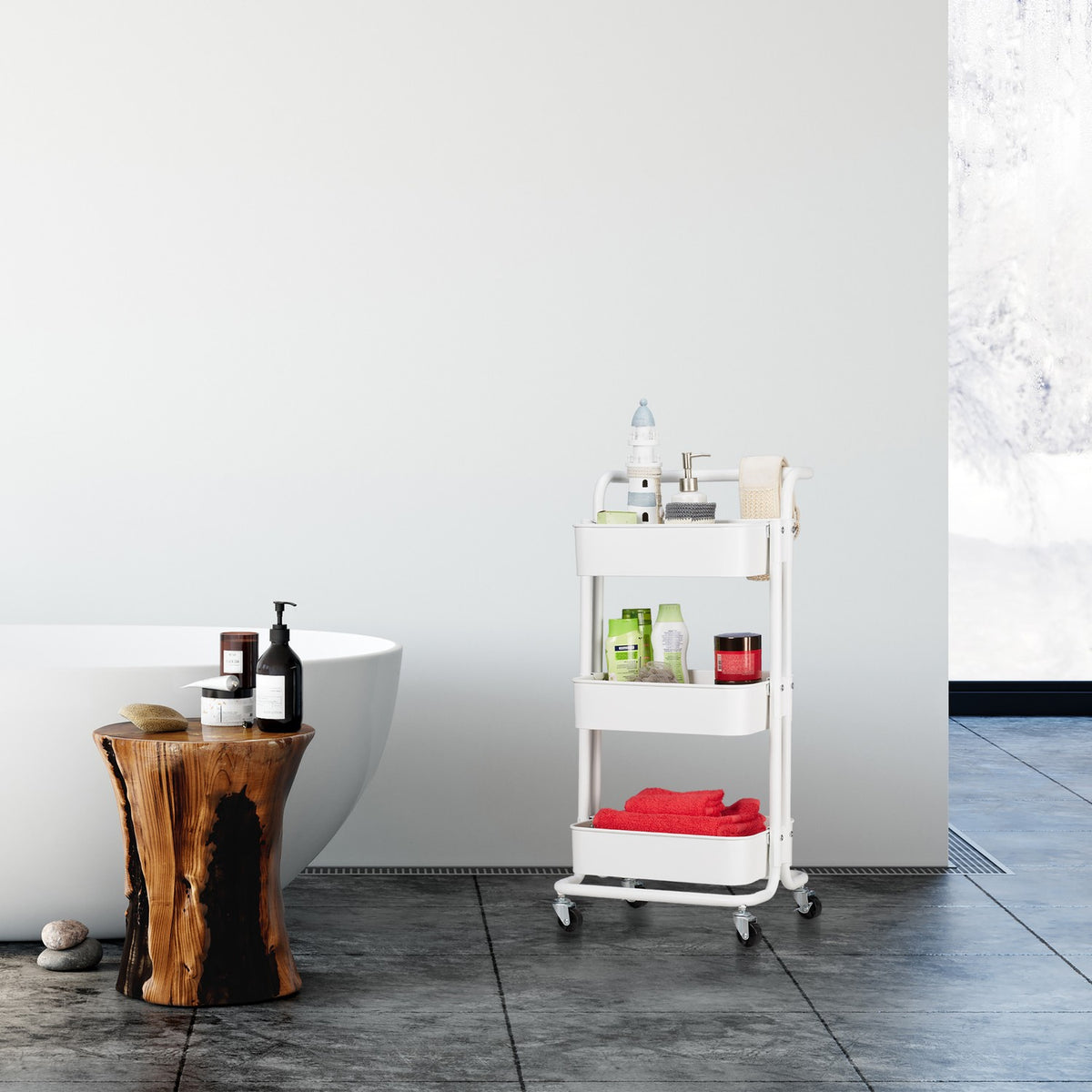 Trolley with 3 shelves