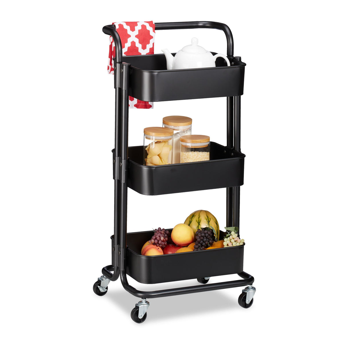 Trolley with 3 shelves
