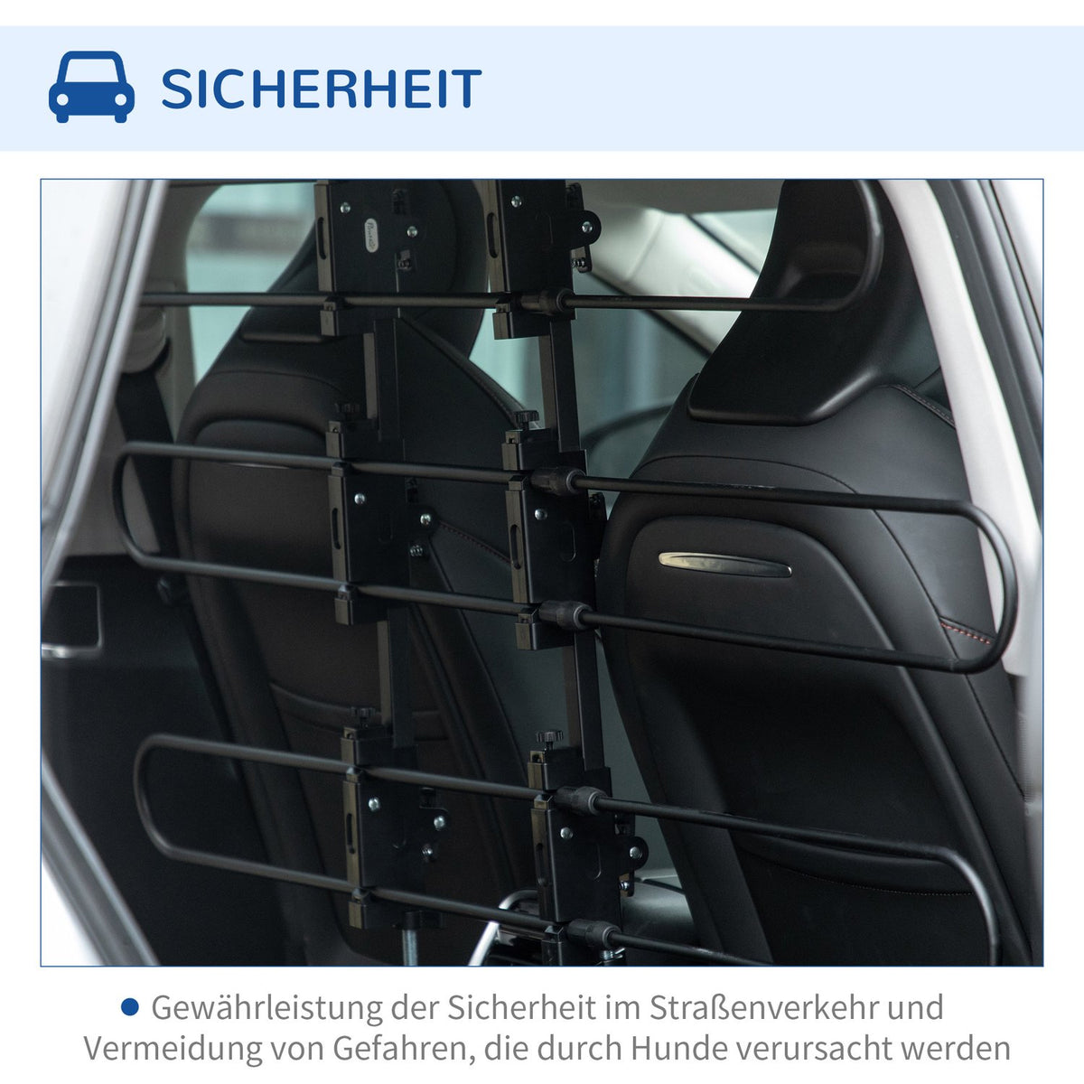 Trunk Divider Adjustable Universal Car Divider Steel 89-150X76-124Cm