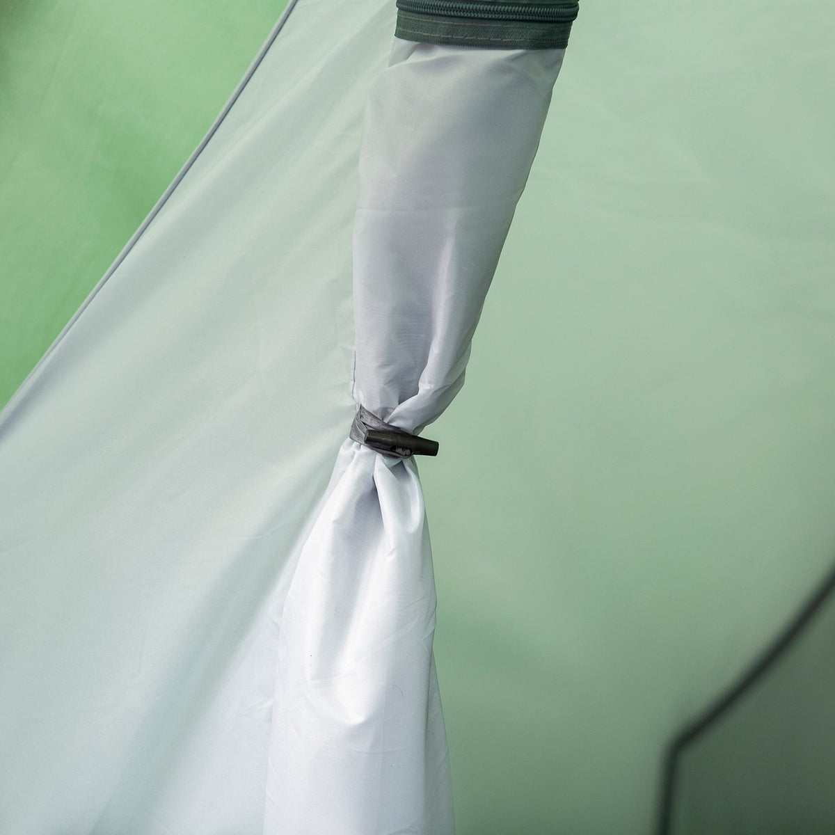 Tunnel Tent For 2-3 Persons 190T Camping Tent With Pegs, Fiberglass & Polyester, Dark Green, 426X206X154Cm