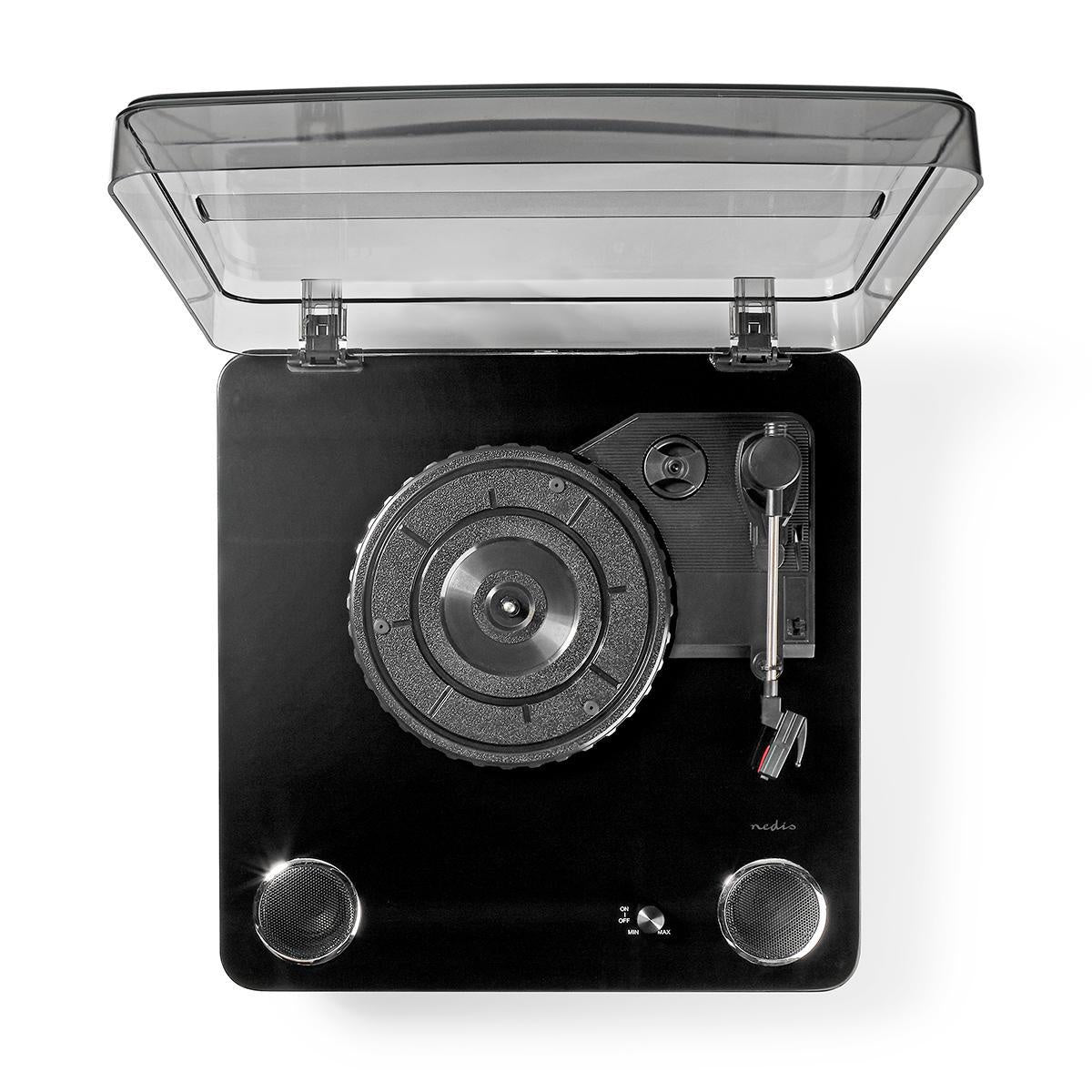 Turntable | 33 / 45 / 78 rpm | Belt Drive | 1x Stereo RCA | Bluetooth® | 18 W | Built-in (pre) amplifier | MP3 conversion | ABS / MDF | Black