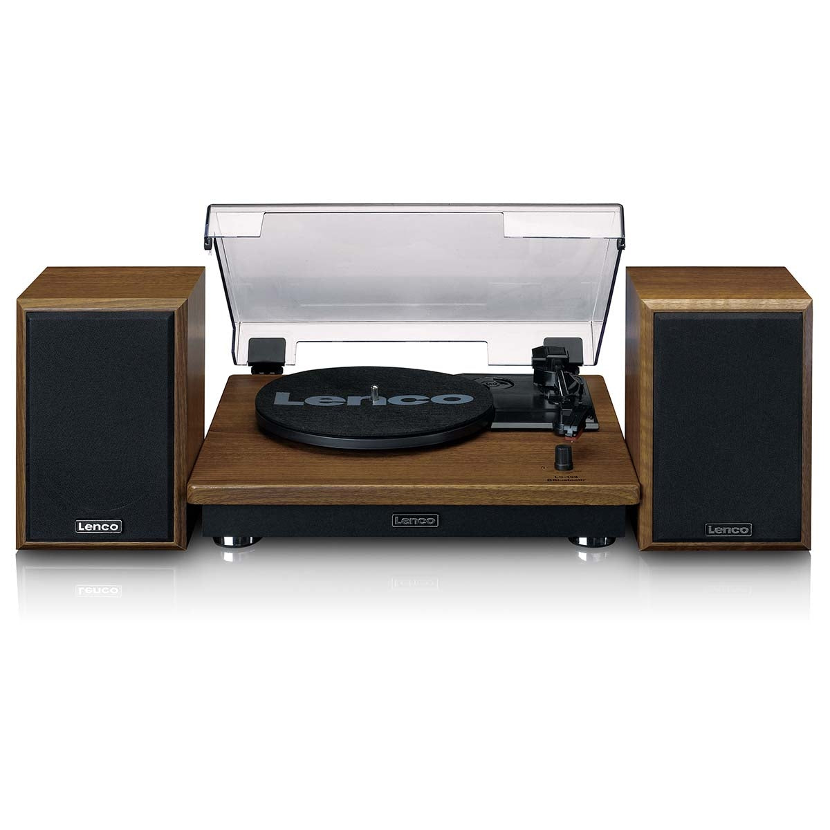 Turntable with Bluetooth reception and two wooden speakers