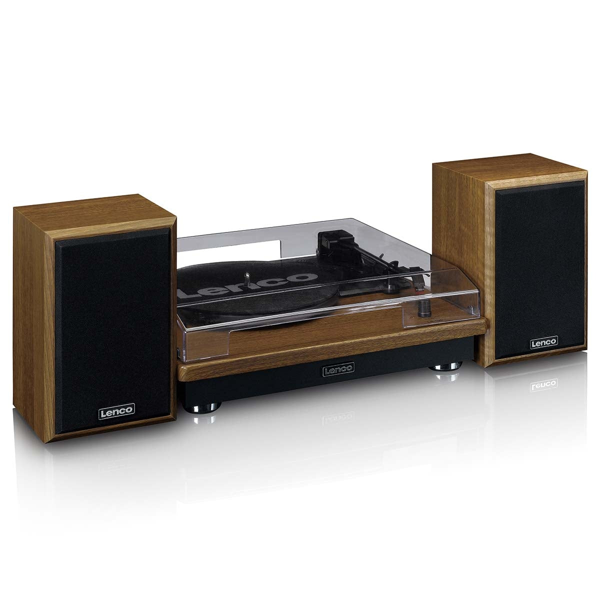 Turntable with Bluetooth reception and two wooden speakers