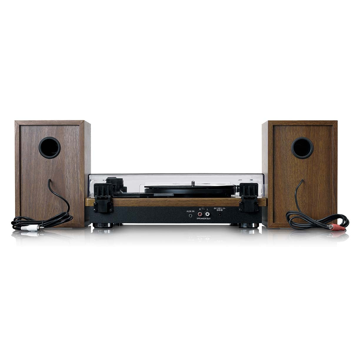 Turntable with Bluetooth reception and two wooden speakers