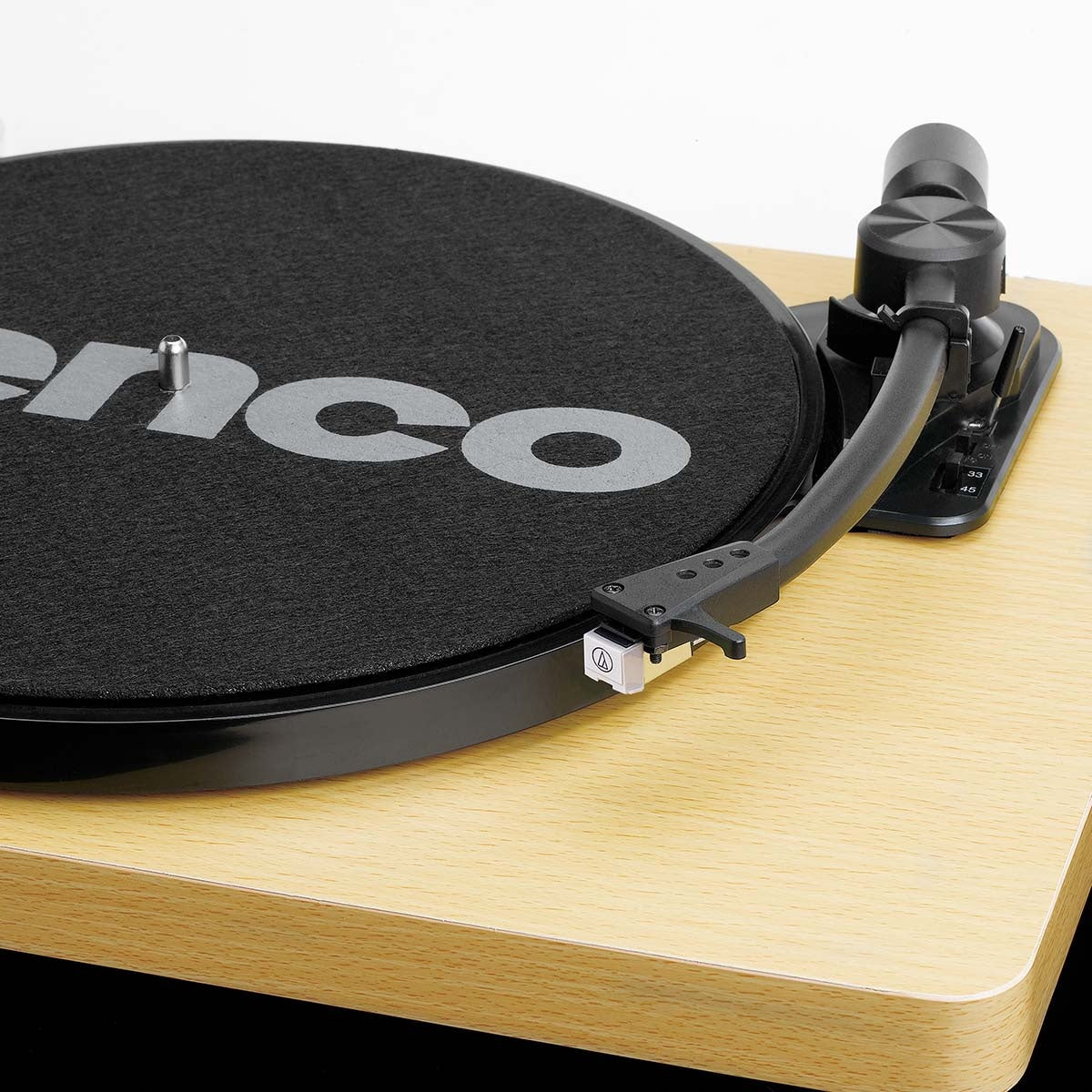 Turntable with auto-stop and PC encoding Wood