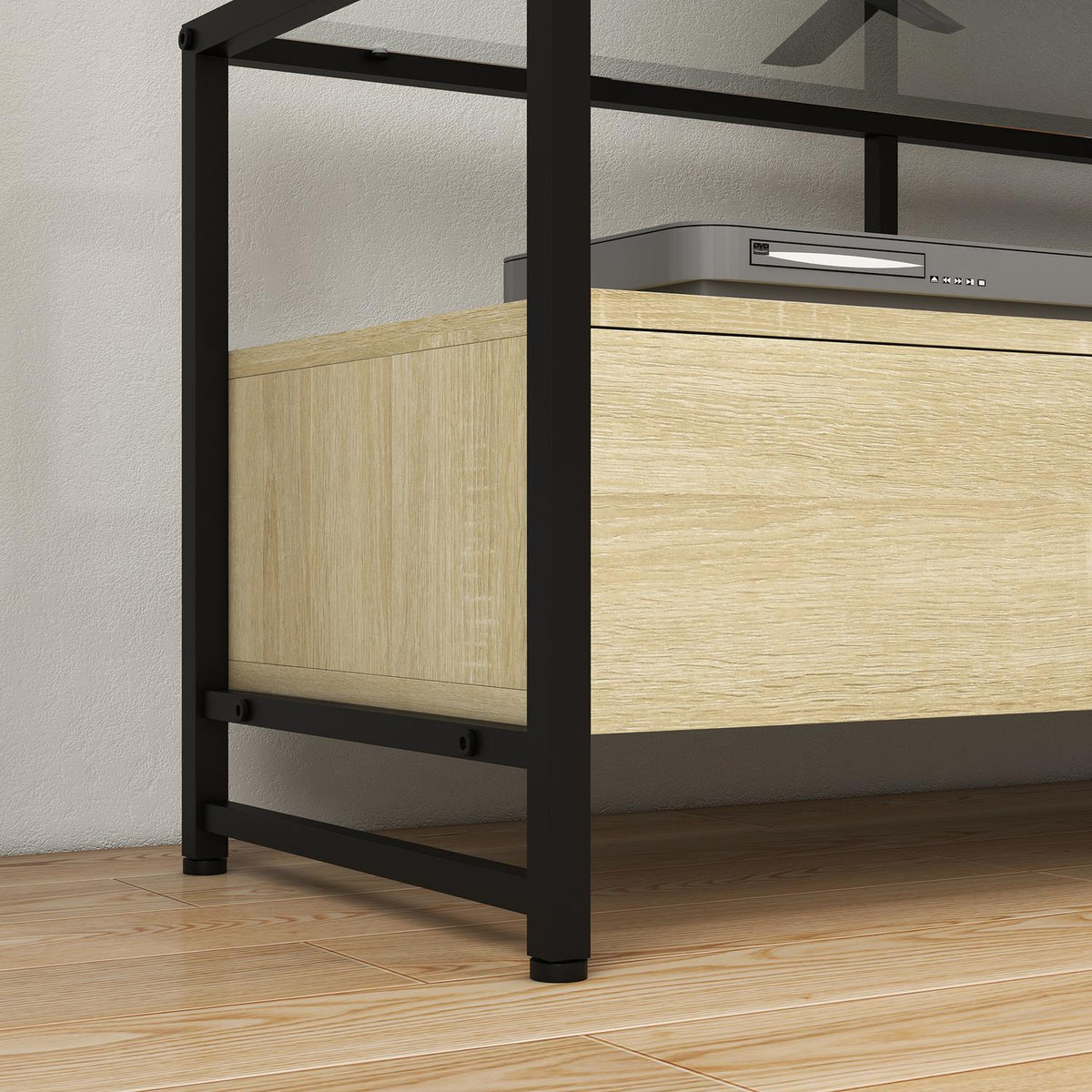 Tv Cabinet Tv Cabinet With 3 Cabinets & Open Compartment, Tv Board For Devices Up To 65", Oak