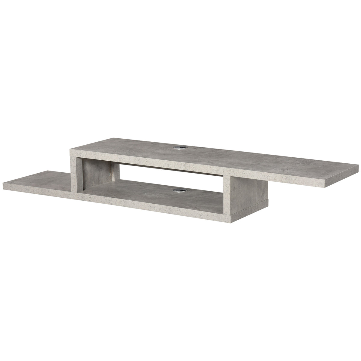 Tv Lowboard Hanging Board, Hanging Multimedia Wall Shelf, Tv Rack, Multimedia Console, Chipboard, Cement Gray