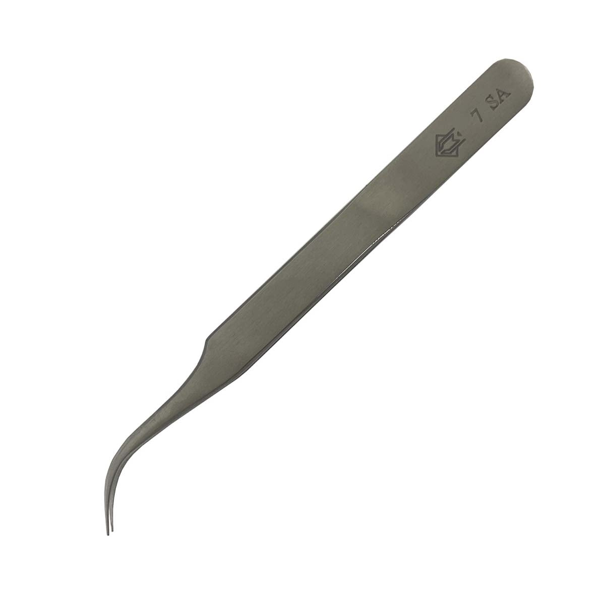 Tweezers with very finely curved tips for easy grip in tight spaces