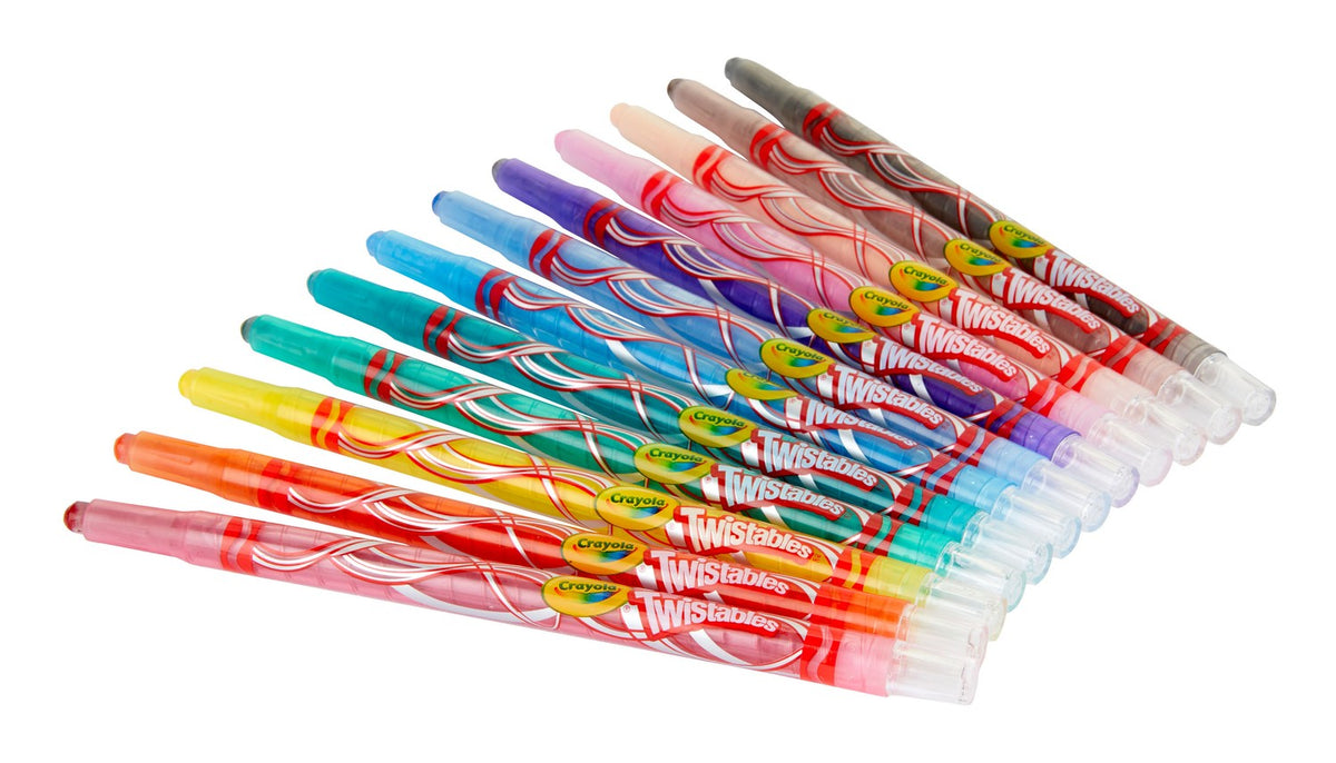 Twistable Crayons, 12-Pack, Durable Plastic Barrel